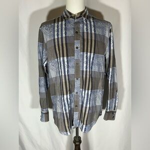 Tommy Bahama Island Crafted Checkered And Paisley Pattern Long Sleeve